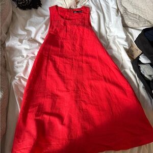 Elegant Red Sleeveless Zara Dress Size Small